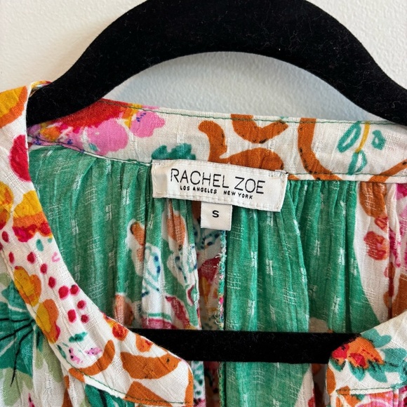 Rachel Zoe Floral Cropped Blouse Women's Size Small Long Sleeve Tie Back Top - Picture 8 of 8